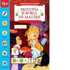 Coperta cărții Activitati de poveste. Printesa si bobul de mazare. Carte cu autocolante