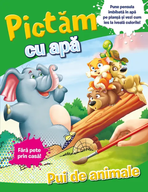 Coperta cărții Pictăm cu apă. Pui de animale