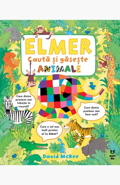 Coperta cărții Elmer caută și găsește animale