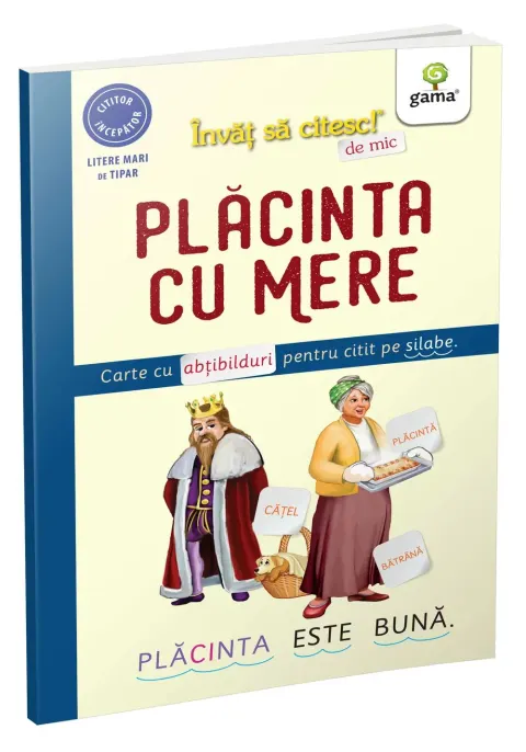 Coperta cărții Placinta cu mere. Carte cu abtibilduri pentru citit pe silabe
