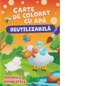 Coperta cărții Animale domestice. Carte de colorat cu apa (reutilizabila)