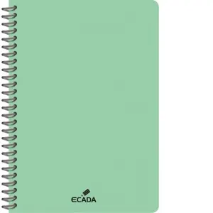 Coperta cărții Caiet A4 80 file romana, spira, coperta plastic, ECADA, culoare verde
