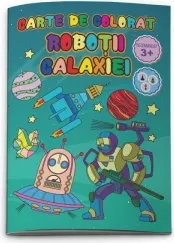 Coperta cărții Carte de colorat A4 Robotii galaxiei