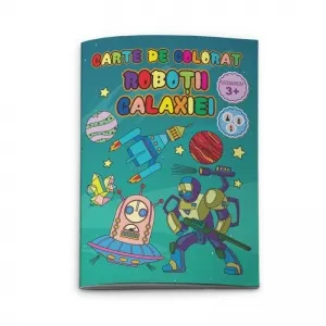Coperta cărții Carte de colorat A4 Robotii galaxiei