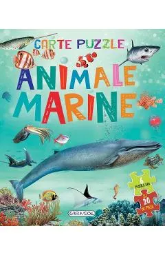 Coperta cărții Animale marine. Carte puzzle