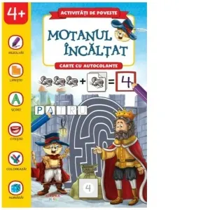 Coperta cărții Activitati de poveste. Motanul incaltat. Carte cu autocolante