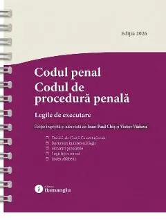 Coperta cărții Codul penal. Codul de procedura penala. Legile de executare Act. 1 Septembrie 2026 Ed.Spiralata - Ioan-Paul Chis, Victor Vaduva