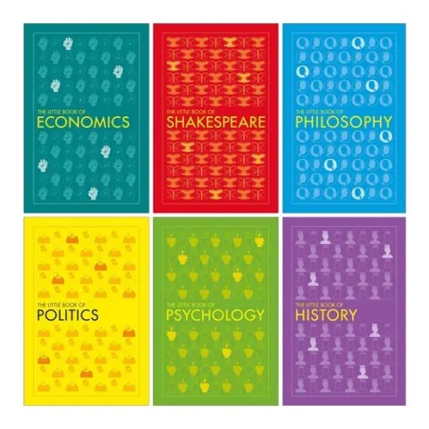 Coperta cărții DK The Little Book Of Series 6 Books Collection Set (Economics, Politics, Shakespeare, Philosophy, Psychology, History)