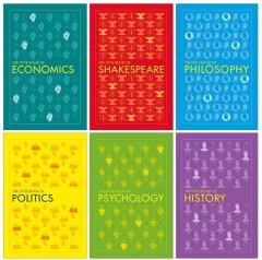 Coperta cărții DK The Little Book Of Series 6 Books Collection Set (Economics, Politics, Shakespeare, Philosophy, Psychology, History)