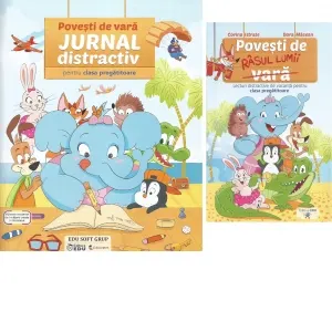 Coperta cărții Pachet educational Povesti de vara. Jurnal distractiv pentru clasa pregatitoare + carte Povesti de rasul lumii