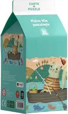 Coperta cărții Pisica Mia pescuieste. Carte + puzzle