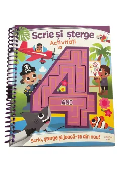 Coperta cărții Scrie și șterge. Activități la 4 ani