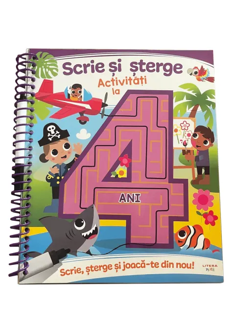 Coperta cărții Scrie și șterge. Activități la 4 ani