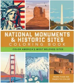 Coperta cărții National Monuments & Historic Sites Coloring Book