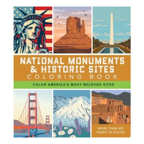 Coperta cărții National Monuments & Historic Sites Coloring Book