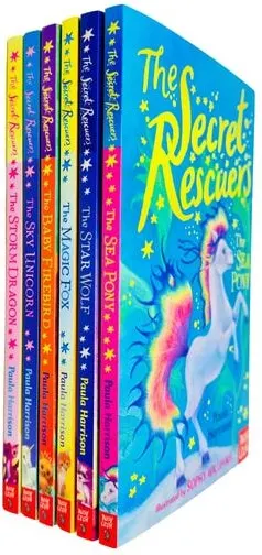 Coperta cărții The Secret Rescuers Series Books 1 - 6 Collection Set by Paula Harrison (The Storm Dragon,The Sky Unicorn,The Baby Firebird,The Magic Fox,The Star Wolf & The Sea Pony)