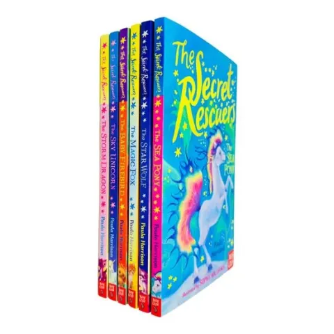 Coperta cărții The Secret Rescuers Series Books 1 - 6 Collection Set by Paula Harrison (The Storm Dragon,The Sky Unicorn,The Baby Firebird,The Magic Fox,The Star Wolf & The Sea Pony)