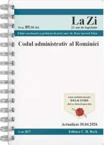 Coperta cărții Codul administrativ al Romaniei. Cod 817. Actualizat la 30.04.2026