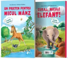 Coperta cărții Un prieten pentru micul manz + Curaj, micule elefant!