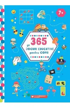 Coperta cărții 365 de jocuri educative pentru copii 7 ani+