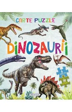 Coperta cărții Dinozaurii. Carte puzzle