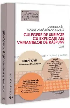Coperta cărții Admiterea in magistratura si in avocatura. Drept civil Ed.7