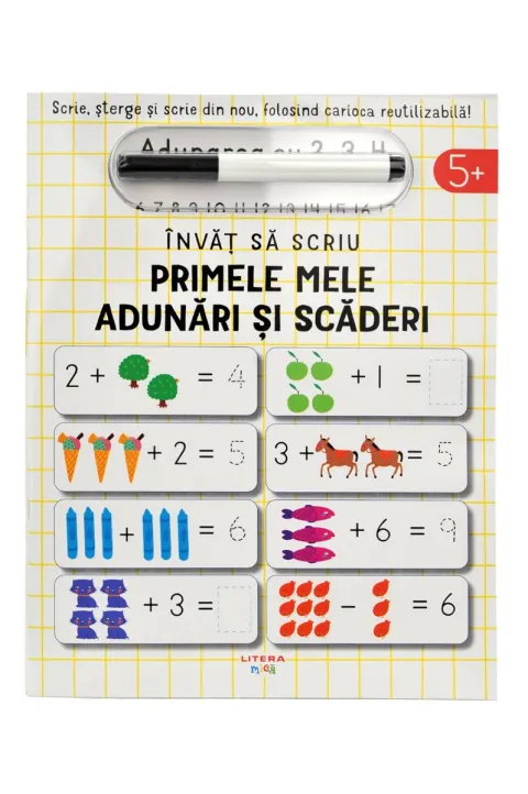 Coperta cărții Invat sa scriu. Primele mele adunari si scaderi