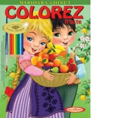 Coperta cărții Marioara si Ionut. Colorez fructe