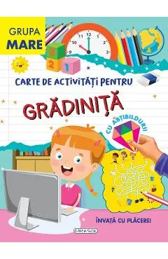 Coperta cărții Carte de activitati pentru gradinita, cu abtibilduri. Grupa mare