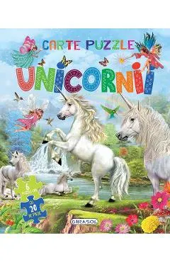 Coperta cărții Unicornii. Carte puzzle