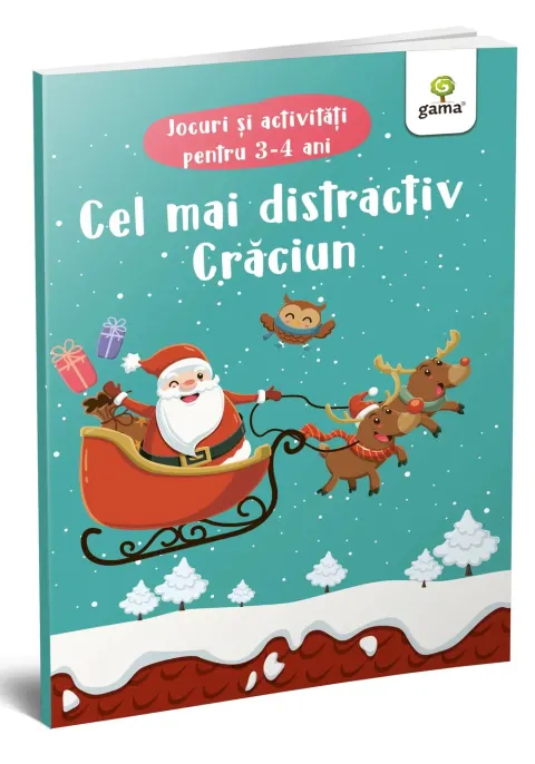 Coperta cărții Cel mai distractiv Crăciun. Jocuri și activități pentru 3-4 ani