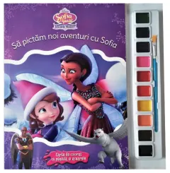 Coperta cărții Disney. Sofia Întâi. Insulele Mistice. Să pictăm noi aventuri cu Sofia. Carte de colorat cu pensulă și acuarele