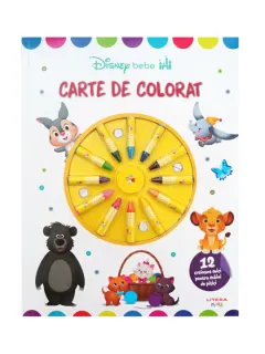 Coperta cărții Disney Bebe. Carte de colorat. 12 creioane mici pentru maini de pitici