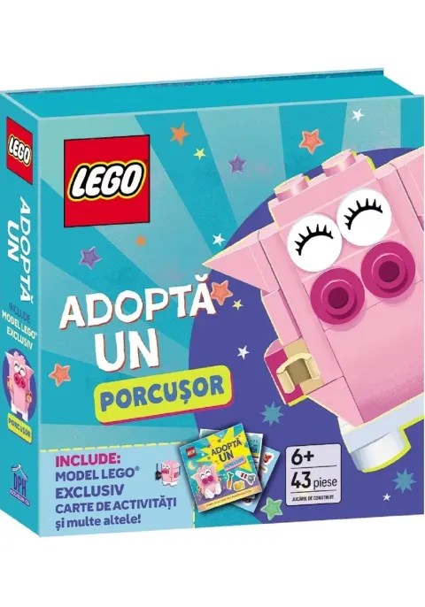 Coperta cărții LEGO – Adopta un Porcusor. Activitati pentru micii iubitori de animale