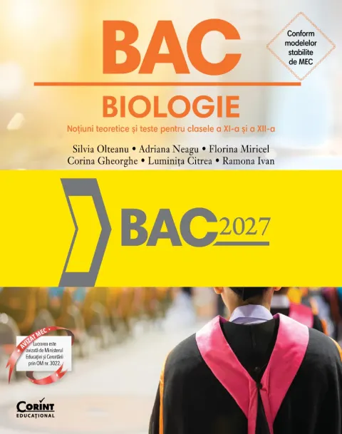 Coperta cărții Bacalaureat 2027 - Biologie. Noțiuni teoretice și teste pentru clasele a XI-a și a XII-a