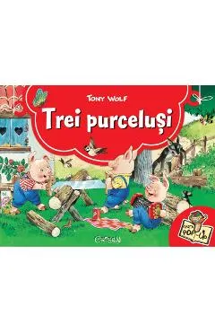 Coperta cărții Trei purcelusi. Carte Pop-up