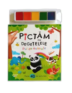 Coperta cărții Pictăm cu degețelele. Pui de animale