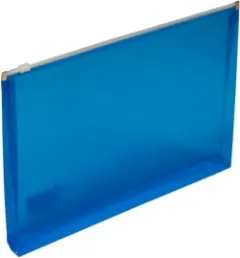 Coperta cărții Mapa plastic A4 cu burduf si inchidere cu fermoar, culoare albastru