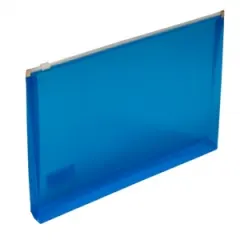 Coperta cărții Mapa plastic A4 cu burduf si inchidere cu fermoar, culoare albastru