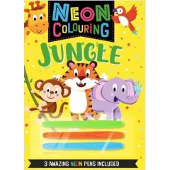 Coperta cărții Neon Colouring Jungle