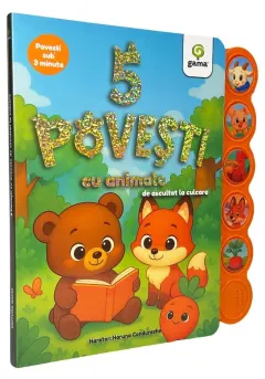 Coperta cărții 5 povesti cu animale de ascultat la culcare