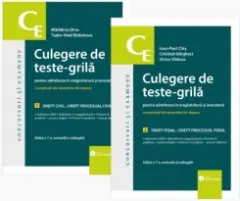 Coperta cărții Culegere de teste-grila pentru admiterea in magistratura si avocatura. Editia a 7-a, 2 volume: 1. Drept civil. Drept procesual civil 2. Drept penal. Drept procesual penal
