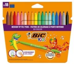 Coperta cărții Carioci colorate ultralavabile Kid Couleur 18 buc/set Bic