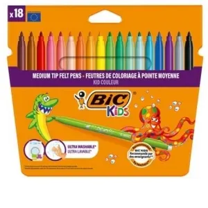 Coperta cărții Carioci colorate ultralavabile Kid Couleur 18 buc/set Bic