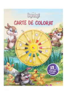 Coperta cărții Disney. Iepurasi. Carte de colorat. 12 creioane mici pentru maini de pitici