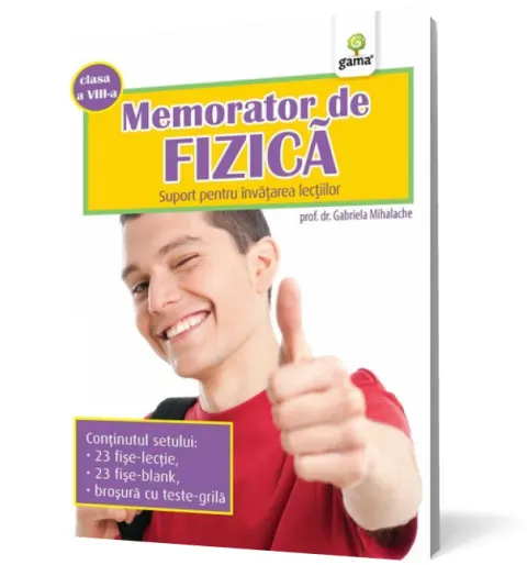 Coperta cărții Memorator de fizica clasa a VIII-a. Suport pentru invatarea lectiilor