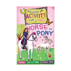 Coperta cărții Horse and Pony Pocket Activity Fun and Games Games and Puzzles, Fold-Out Scenes, Patterned Paper, Stickers!