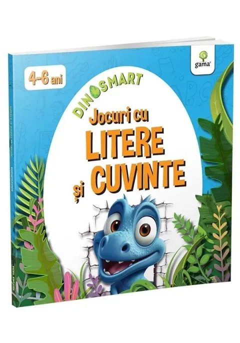 Coperta cărții Jocuri cu litere si cuvinte. Dinosmart