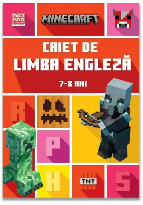 Coperta cărții Minecraft - Caiet de limba engleza 7-8 ani