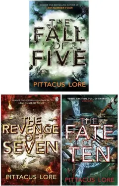 Coperta cărții Pittacus Lore Collection Lorien Legacies Series 3 Books Set The Fall Of Five, The Revenge Of Seven, The Fate Of Ten